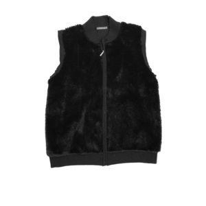 Black furry faux vest